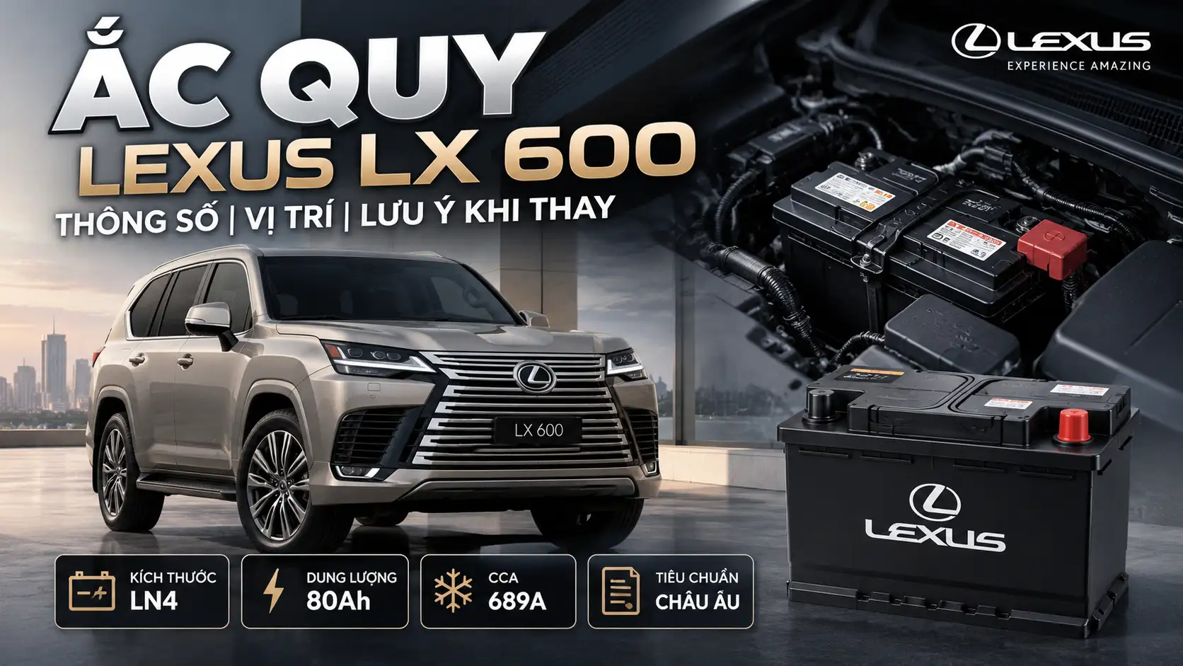 Ắc Quy Lexus LX 600: Thông Số, Loại Ắc Quy Và Lưu Ý Khi Thay